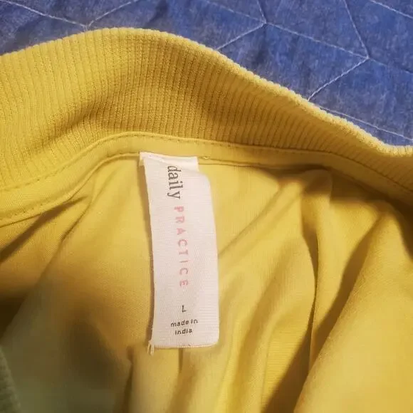 Daily Practice by Anthropologie Size L Ruched Mock-Neck Chartreuse Tank Stretch - Picture 6 of 9